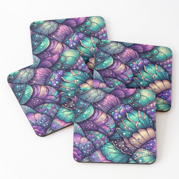 Item preview, Purple Glittery Mermaid Tail Scales Print designed and sold by SeaStarMermaids.
