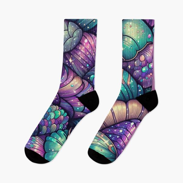 Item preview, Purple Glittery Mermaid Tail Scales Print designed and sold by SeaStarMermaids.