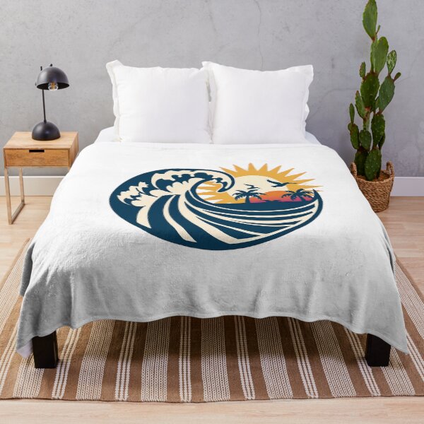 Item preview, Sunset Serenity: Tropical Waves and Palm Trees Emblem designed and sold by zoughlal.