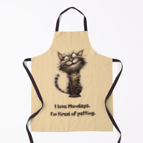 Item preview, I love Mondays. I'm tired of petting. Funny graphics with a cat. designed and sold by silent-violin.