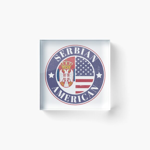 Item preview, Proud Serbian-American Badge - Serbia Flag designed and sold by chrisrivait.