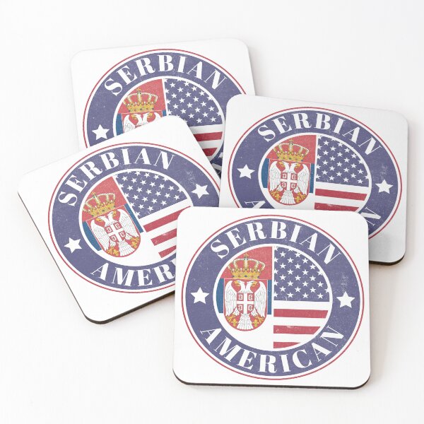 Item preview, Proud Serbian-American Badge - Serbia Flag designed and sold by chrisrivait.