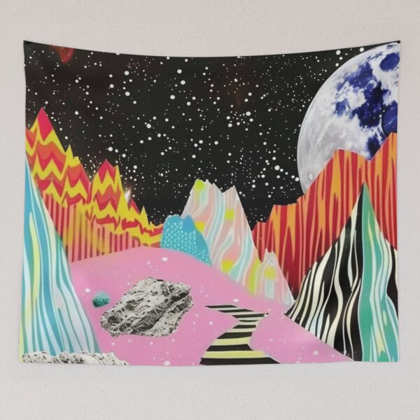 Item preview, Vibrant Kaleidoscopic Pattern with Cosmic elements, Synthwave style designed and sold by visionaryvybes.