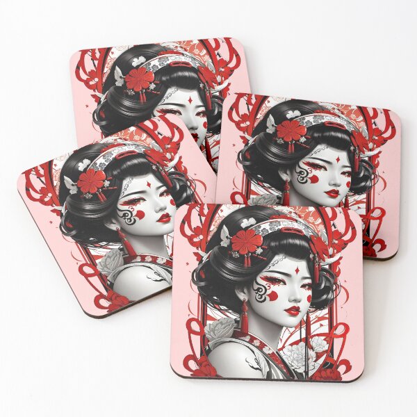 Item preview, Geisha Japanese Traditional style retro vintage floral design designed and sold by BorgSpareParts.