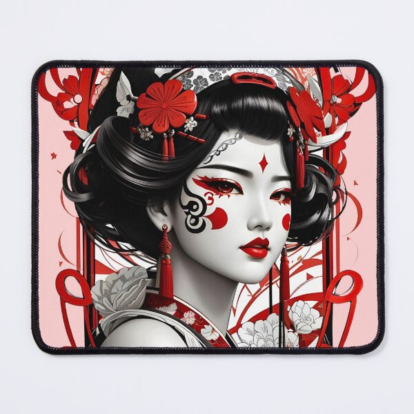 Item preview, Geisha Japanese Traditional style retro vintage floral design designed and sold by BorgSpareParts.
