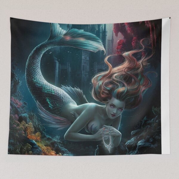 Item preview, Mermaid Holding a Necklace: A Queen in the Making designed and sold by notevidia.