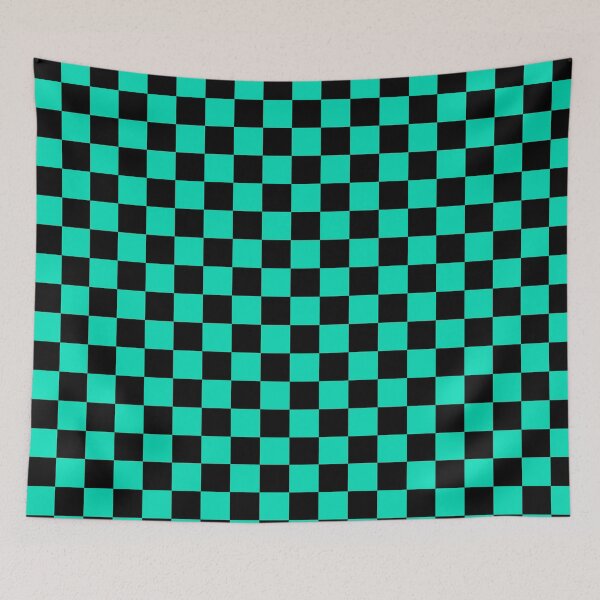 Item preview,  Turquoise Black Checker Pattern  designed and sold by PatternTitan.