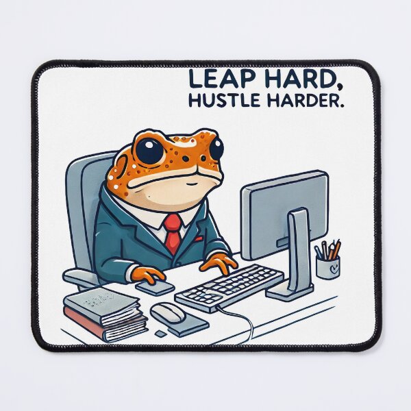 Item preview, Leap Hard Hustle Harder Funny Dad Joke Frog designed and sold by NoCompetition.