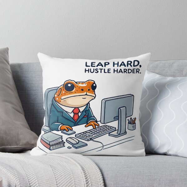 Item preview, Leap Hard Hustle Harder Funny Dad Joke Frog designed and sold by NoCompetition.