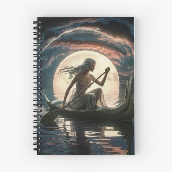 Item preview, Silver-haired Maiden Seeking Shorelines, Sailing Across Sunset Lake designed and sold by notevidia.