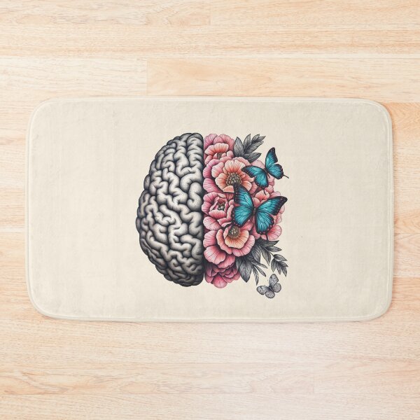 Item preview, Mind Blowing, Brain mental health psychology, butterflies,  anatomy watercolor art designed and sold by Collagedream.