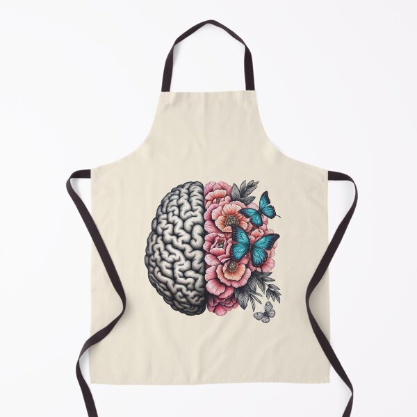 Item preview, Mind Blowing, Brain mental health psychology, butterflies, anatomy watercolor art designed and sold by Collagedream.