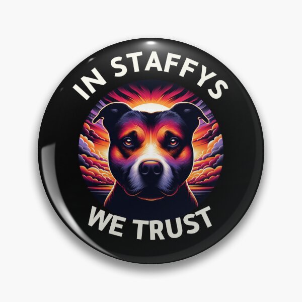 Item preview, Vibrant Staffy Dog Graphic Tee, In Staffys We Trust T-Shirt, Unique Dog Lover Gift, Bold Dog Art Shirt, Colorful Pet Design Tee designed and sold by SOBASTREAM.