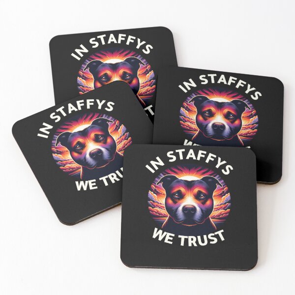 Item preview, Vibrant Staffy Dog Graphic Tee, In Staffys We Trust T-Shirt, Unique Dog Lover Gift, Bold Dog Art Shirt, Colorful Pet Design Tee designed and sold by SOBASTREAM.