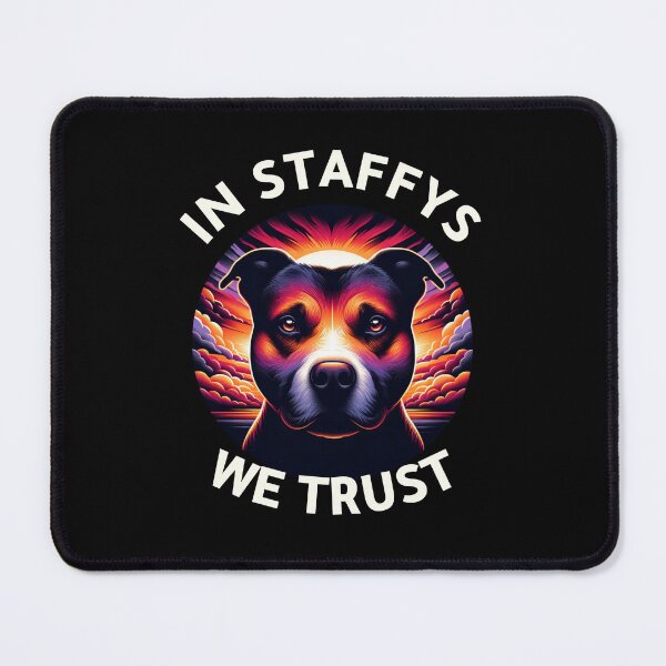 Item preview, Vibrant Staffy Dog Graphic Tee, In Staffys We Trust T-Shirt, Unique Dog Lover Gift, Bold Dog Art Shirt, Colorful Pet Design Tee designed and sold by SOBASTREAM.