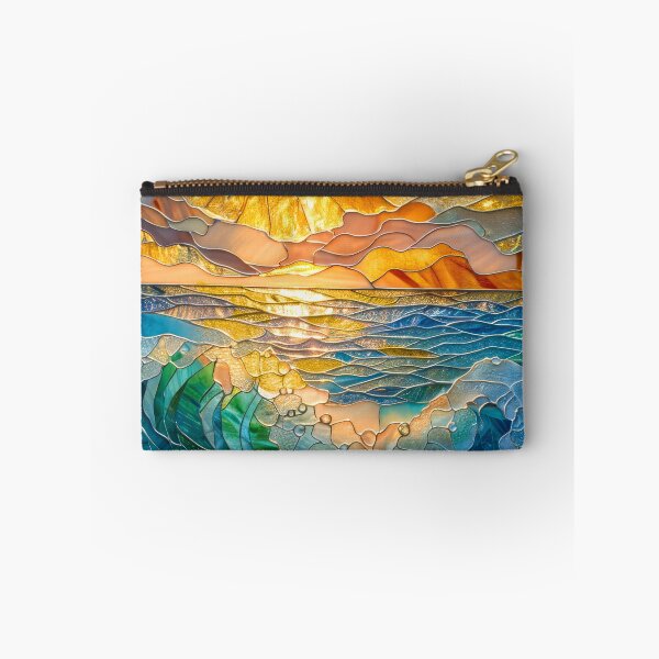 Item preview, Whimsical Ocean Waves at Sunset: Stained Glass Mosaic designed and sold by MargaretWiktor.