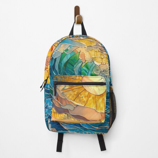 Item preview, Whimsical Ocean Waves at Sunset: Stained Glass Mosaic designed and sold by MargaretWiktor.