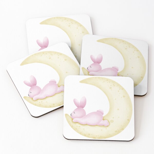 Item preview, Dreamy Pink Bunny on Crescent Moon designed and sold by AHZ05.