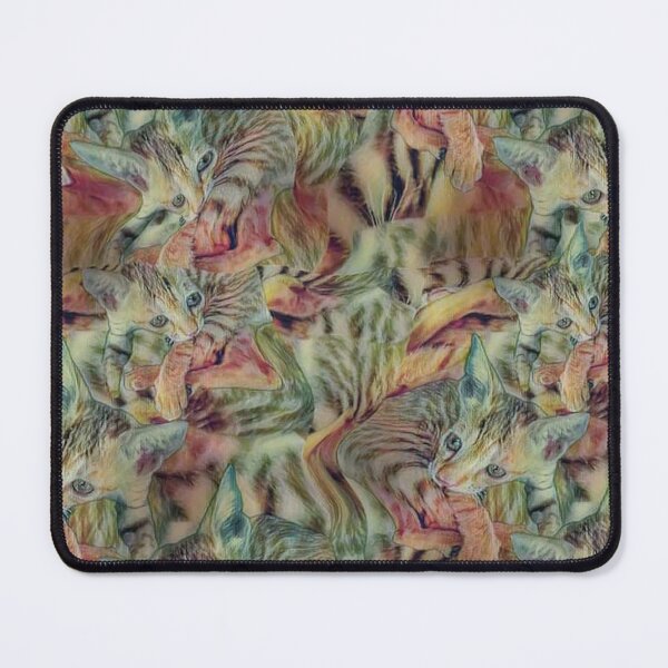Item preview, Seamless pattern Custom Cat Multicolor Design in green shade designed and sold by Mashupcreativecommons.