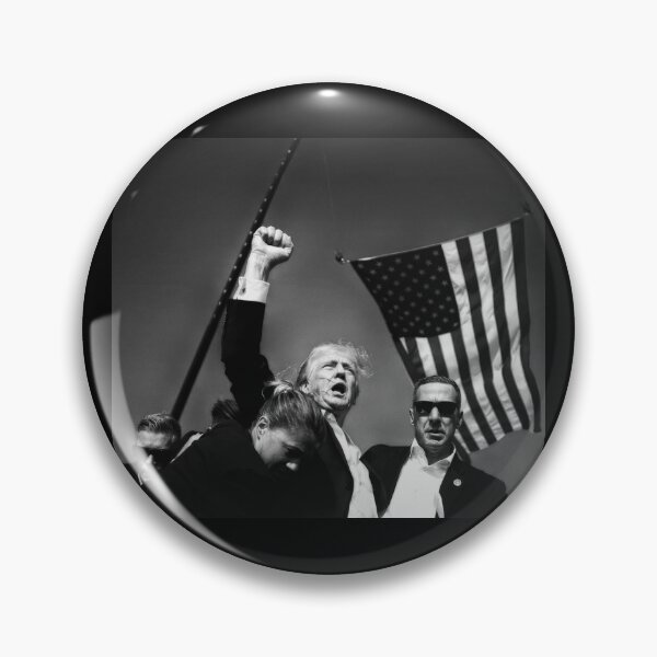 Item preview, Donald Trump assassination attempt (black and white) designed and sold by GorArt1.