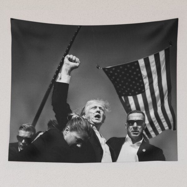 Item preview, Donald Trump assassination attempt (black and white) designed and sold by GorArt1.
