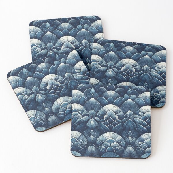 Item preview, Navy Blue Mermaid Scales Print designed and sold by SeaStarMermaids.