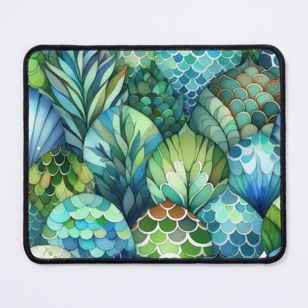 Item preview, Green and Blue Mermaid Scales Print designed and sold by SeaStarMermaids.