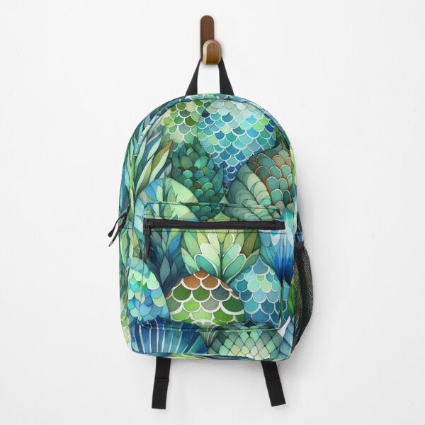 Item preview, Green and Blue Mermaid Scales Print designed and sold by SeaStarMermaids.