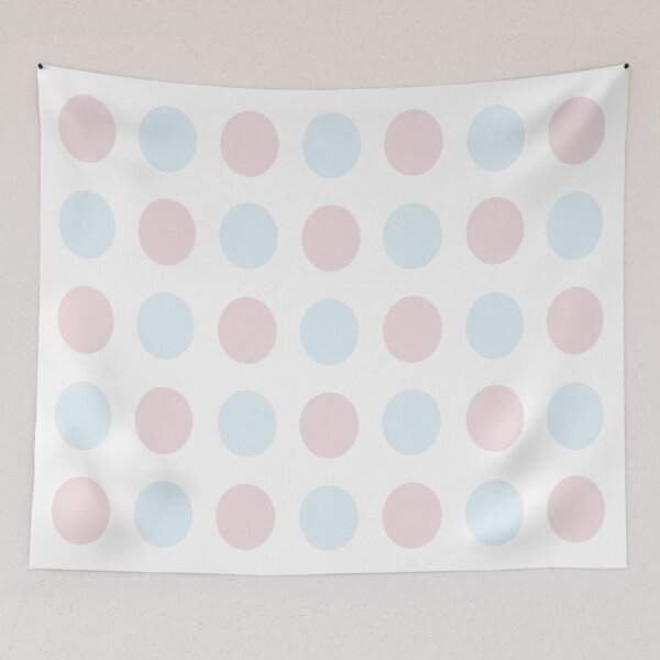 Item preview, PALE BLUE, PALE PINK and WHITE Symmetrical POLKA DOTS  designed and sold by RachelMacht.