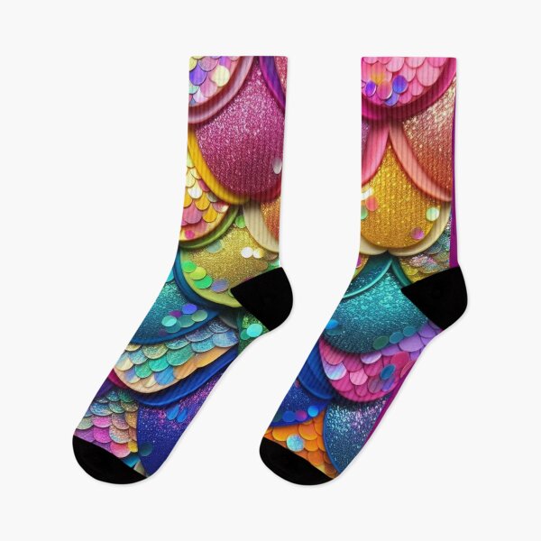 Item preview, Rainbow Glitter Mermaid Tail Scales Print designed and sold by SeaStarMermaids.