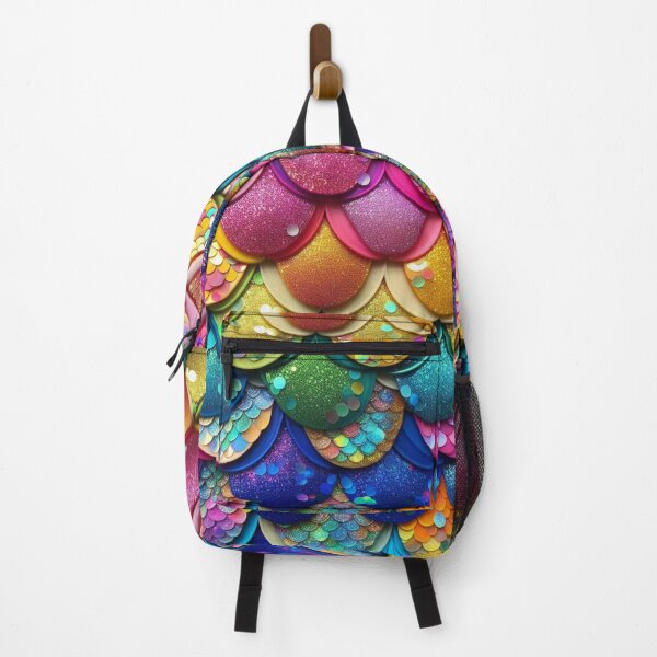 Item preview, Rainbow Glitter Mermaid Tail Scales Print designed and sold by SeaStarMermaids.