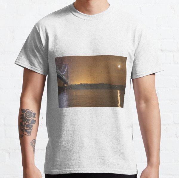  Self-Anchored Suspension Bridge, Early Morning, Nature, the natural world, Mother Nature, Mother Earth, the environment, wildlife, flora, kind Classic T-Shirt