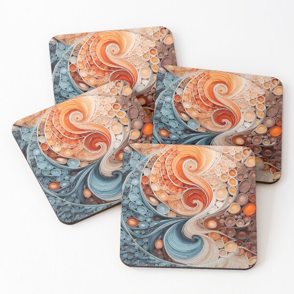 Item preview, Abstract swirls circles and geometric shapes earth tones designed and sold by Mandeville Photography.