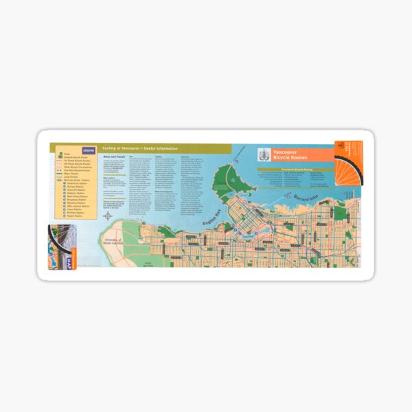 Vancouver cycling map, 2005 Sticker