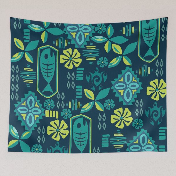 Item preview, Hawaiian Icons in Seafoam Blue designed and sold by J Marielle Designs.
