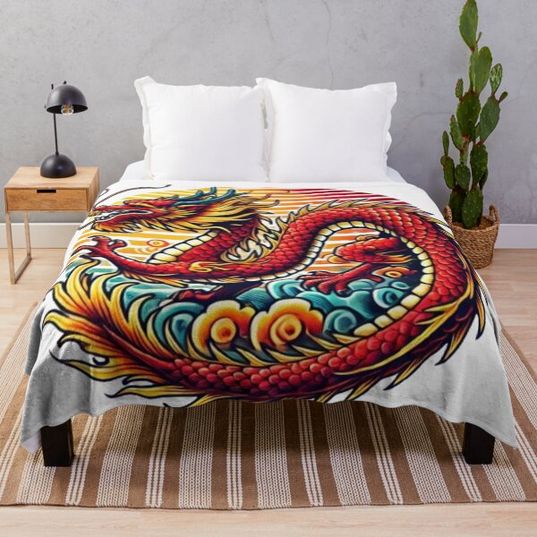Item preview, Vibrant Red Dragon in Sunset designed and sold by NattyGe.
