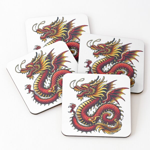 Item preview, Fiery Red Dragon with Golden Accents  designed and sold by NattyGe.