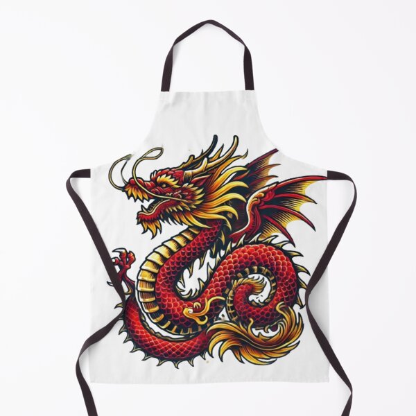 Item preview, Fiery Red Dragon with Golden Accents designed and sold by NattyGe.