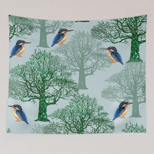 Item preview, Kingfisher in the forest  designed and sold by SharonVallis.