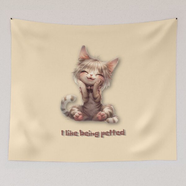 Item preview, I like being petted, cute cat girl, cute sweety designed and sold by silent-violin.