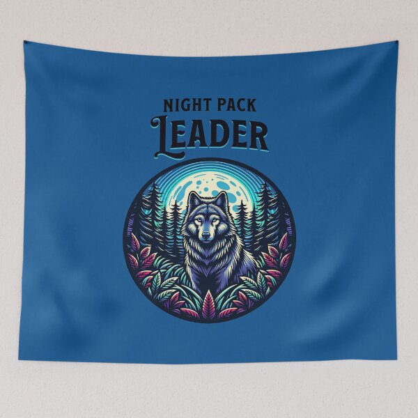 Item preview, Wolf And Full Moon Night Pack Leader designed and sold by RockBeeDesigns.