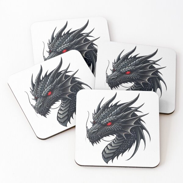 Item preview, Fierce Black Dragon Head designed and sold by NattyGe.