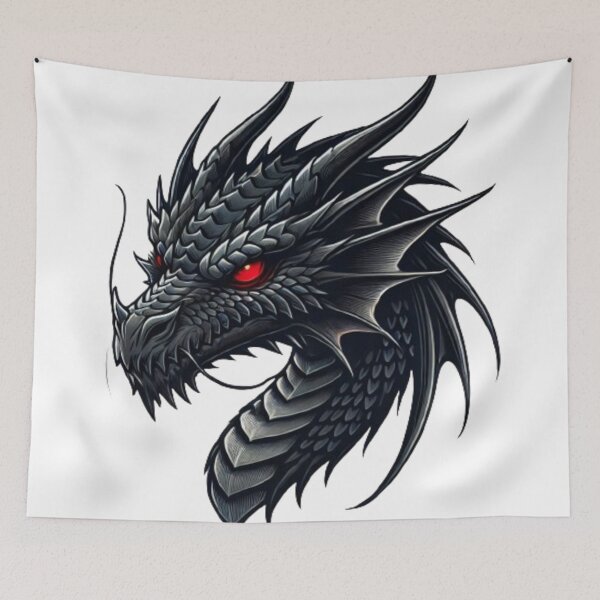 Item preview, Fierce Black Dragon Head designed and sold by NattyGe.