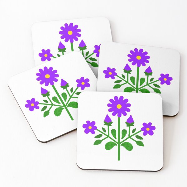 Item preview, Violet floral folk motif designed and sold by Kalpa.