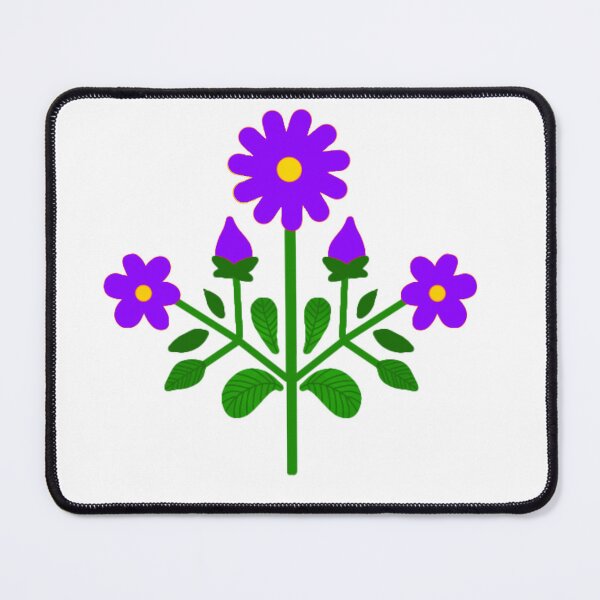 Item preview, Violet floral folk motif designed and sold by Kalpa.