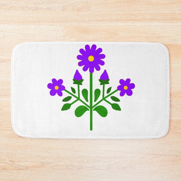 Item preview, Violet floral folk motif designed and sold by Kalpa.