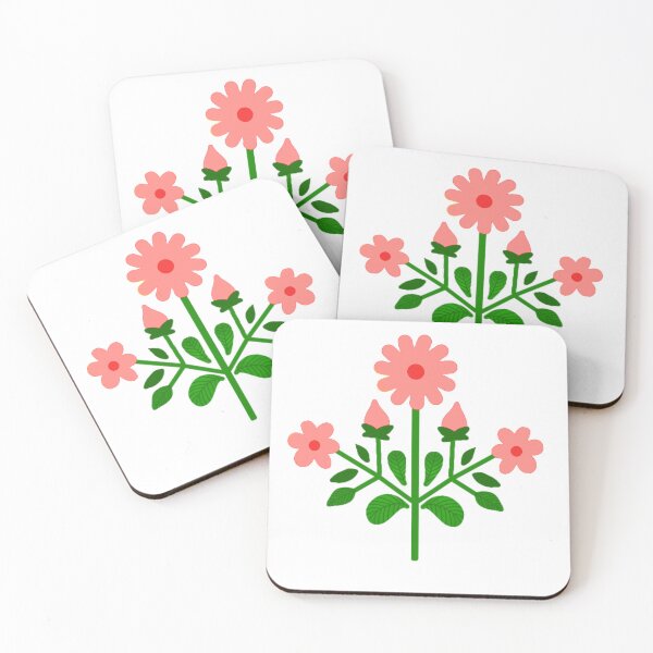 Item preview, Peach floral folk motif designed and sold by Kalpa.