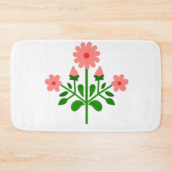 Item preview, Peach floral folk motif designed and sold by Kalpa.
