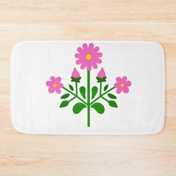 Item preview, Light pink floral folk motif designed and sold by Kalpa.