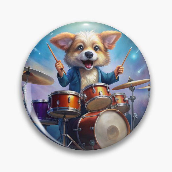 Item preview, Puppy playing drums designed and sold by zangess1.